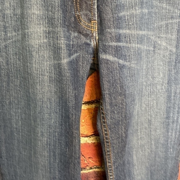 Fcuk French Connection Mid Ride Wide Flare Leg medium wash size 12 - Picture 6 of 10